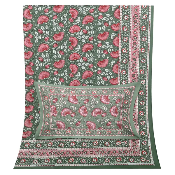 Green_Cotton_Royal_Blossom_Empire_Double_Bedsheet_With_Pillow_Cover_108_X_108_Cm